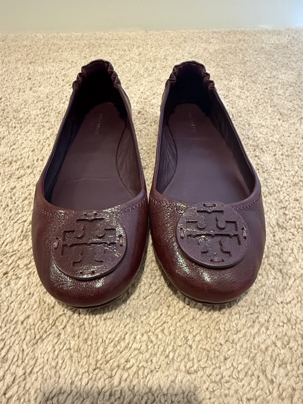 Tory Burch Minnie Ballet in Plum. worn once